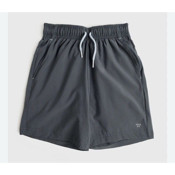 Free Fly Mens 7" Lined Breeze Shorts Stretch Performance Size M Gray Gym Running - Picture 1 of 7